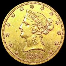 1880 $10 Gold Eagle CLOSELY UNCIRCULATED