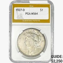 1927-D Silver Peace Dollar PGA MS64