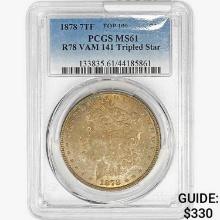 1878 REV 78 Morgan Silver Dollar PCGS MS61 VAM-141