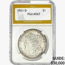 1921-D Morgan Silver Dollar PGA MS67