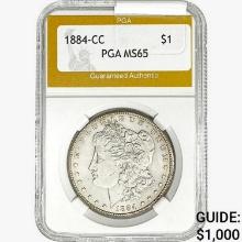 1884-CC Morgan Silver Dollar PGA MS65