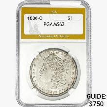 1880-O Morgan Silver Dollar PGA MS62