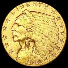 1914-D $2.50 Gold Quarter Eagle CHOICE AU