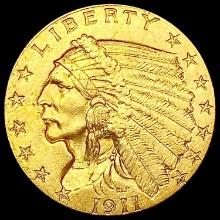 1911 $2.50 Gold Quarter Eagle CHOICE AU