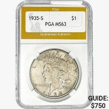 1935-S Silver Peace Dollar PGA MS63