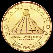 1969 Uganda 50 Shilling Gold .1999oz AGW CHOICE PROOF