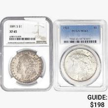 [2]1891-1923 Morgan & Peace Dollar NGC/PCGS