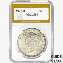 1927-D Silver Peace Dollar PGA MS63