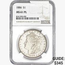 1886 Morgan Silver Dollar NGC MS61 PL