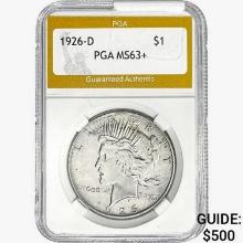 1926-D Silver Peace Dollar PGA MS63+