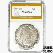 1881-CC Morgan Silver Dollar PGA MS65