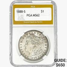 1888-S Morgan Silver Dollar PGA MS62