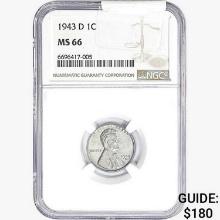 1943-D Wheat Cent NGC MS66