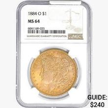 1884-O Morgan Silver Dollar NGC MS64