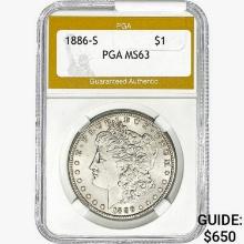 1886-S Morgan Silver Dollar PGA MS63