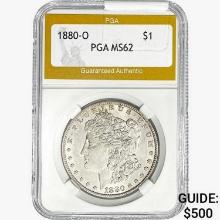 1880-O Morgan Silver Dollar PGA MS62