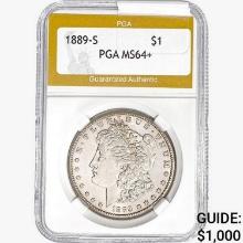 1889-S Morgan Silver Dollar PGA MS64+