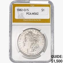 1882-O/S Morgan Silver Dollar PGA MS62