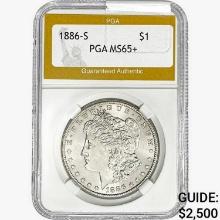 1886-S Morgan Silver Dollar PGA MS65+