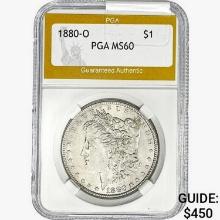 1880-O Morgan Silver Dollar PGA MS60