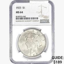 1923 Silver Peace Dollar NGC MS64