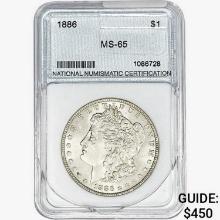 1886 Morgan Silver Dollar NNC MS65