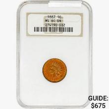 1887 Indian Head Cent NGC MS64 BN