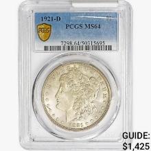 1921-D Morgan Silver Dollar PCGS MS64