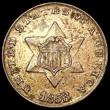 1853 Silver Three Cent CLOSELY UNCIRCULATED