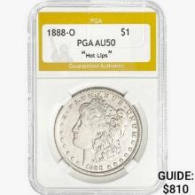 1888-O Morgan Silver Dollar PGA AU50 Hot Lips