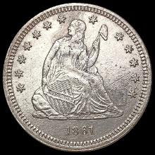 1861 Seated Liberty Quarter CHOICE AU