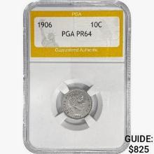 1906 Barber Dime PGA PR64