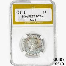 1981-S SBA Dollar PGA PR70 DCAM Type 2