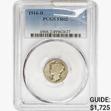 1916-D Mercury Silver Dime PCGS FR02