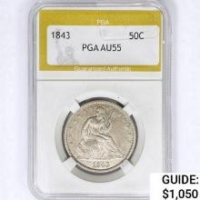 1843 Seated Liberty Half Dollar PGA AU55