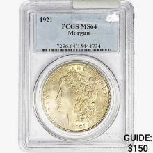 1921 Morgan Silver Dollar PCGS MS64