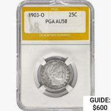 1903-O Barber Quarter PGA AU58