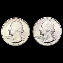 [2 1934 Washington Quarters [2 Coins] UNCIRCULATED