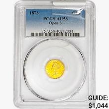 1873 Rare Gold Dollar PCGS AU58 Open 3