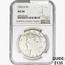 1923 Silver Peace Dollar NGC AU58