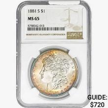 1881-S Morgan Silver Dollar NGC MS65