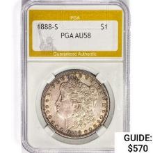 1888-S Morgan Silver Dollar PGA AU58