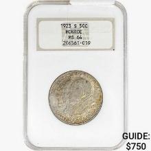 1923-S Monroe Half Dollar NGC MS64