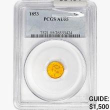 1853 Rare Gold Dollar PCGS AU55