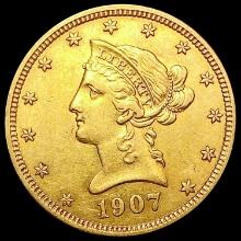 1907 $10 Gold Eagle CLOSELY UNCIRCULATED