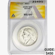 1935 Boone Half Dollar ANACS MS64