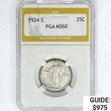 1924-S Standing Liberty Quarter PGA MS60