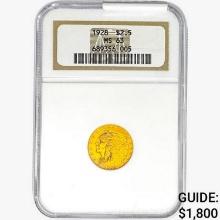 1928 $2.50 Gold Quarter Eagle NGC MS63