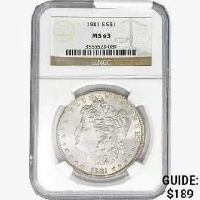 1881-S Morgan Silver Dollar NGC MS63