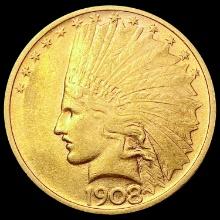 1908 $10 Gold Eagle CLOSELY UNCIRCULATED